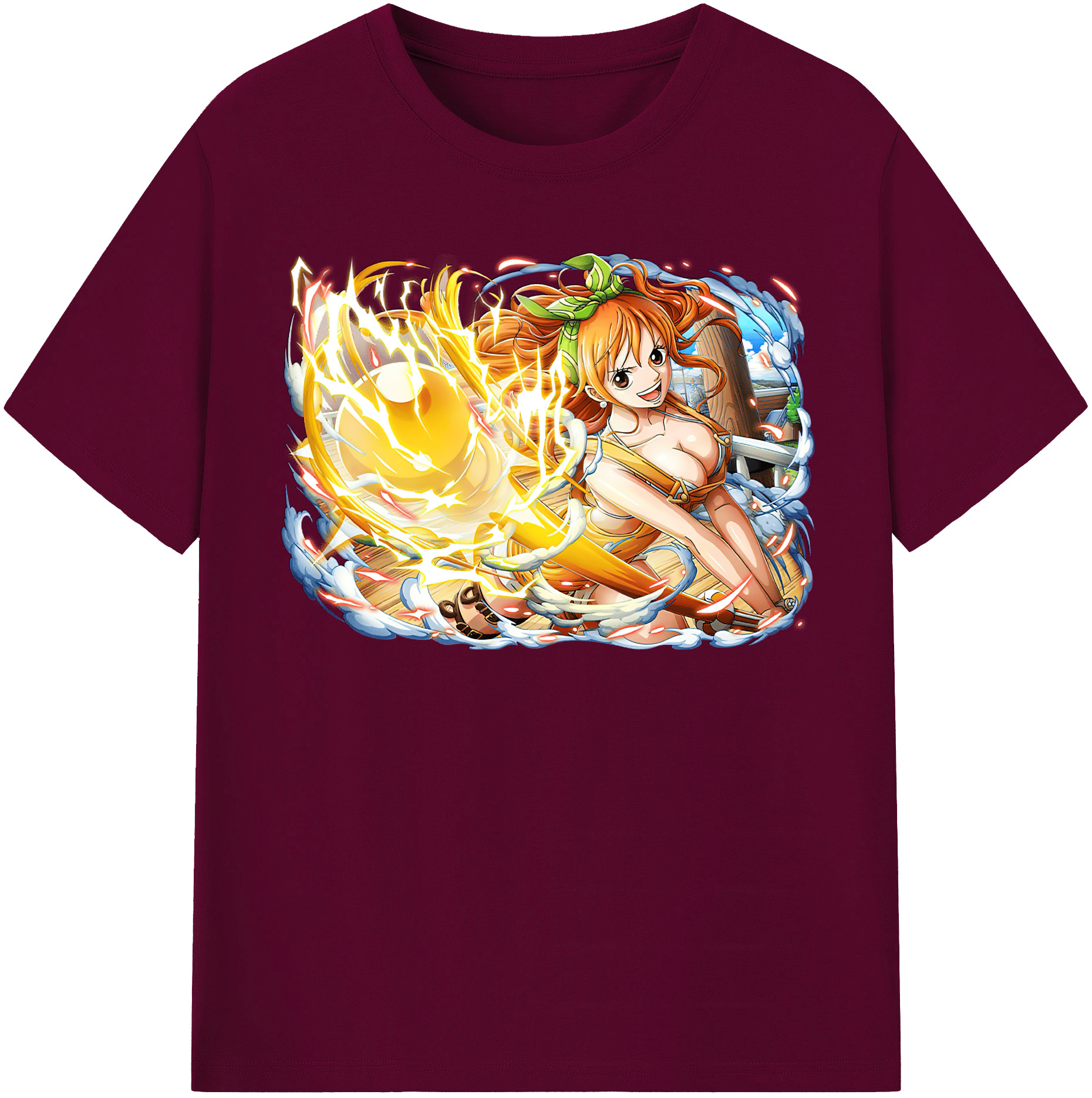 （画像用） ワンピース ナミ ONE PIECE Nami レディースカジュアルプリントTシャツ（綿100％）
